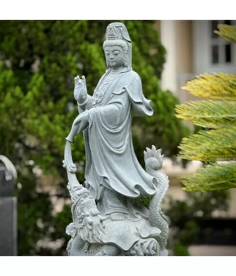 imagem de Escultura Guanyin M�rmore Verde 100cm - EMP797