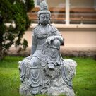 imagem do produto Escultura Guanyin Sentado em M�rmore Verde 100cm - EMP767
