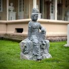imagem do produto Escultura Guanyin Sentado em M�rmore Verde 100cm - EMP767