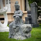 imagem do produto Escultura Guanyin Sentado em M�rmore Verde 100cm - EMP767