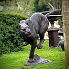 imagem do produto Escultura Impulso Felino em Bronze 134cm - EBZ718 Movimento e Elegância