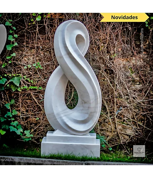 imagem de Escultura Infinito Mármore Branco 130cm - EMP731 Elegância Atemporal