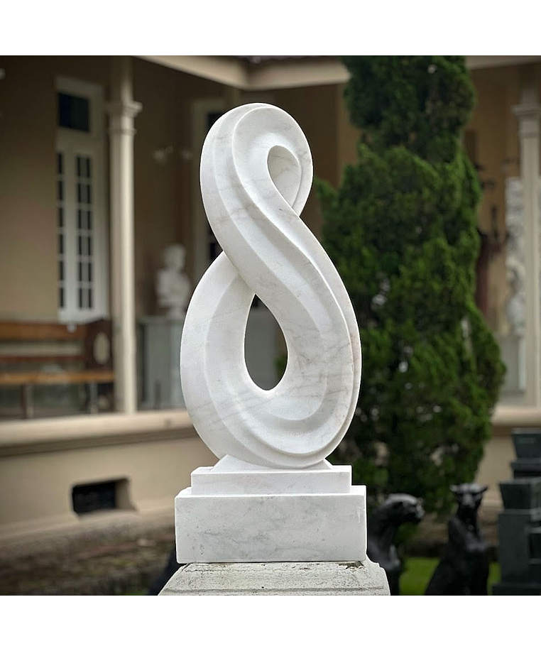 imagem do produto Escultura Infinito Mármore Branco 130cm - EMP731 Elegância Atemporal