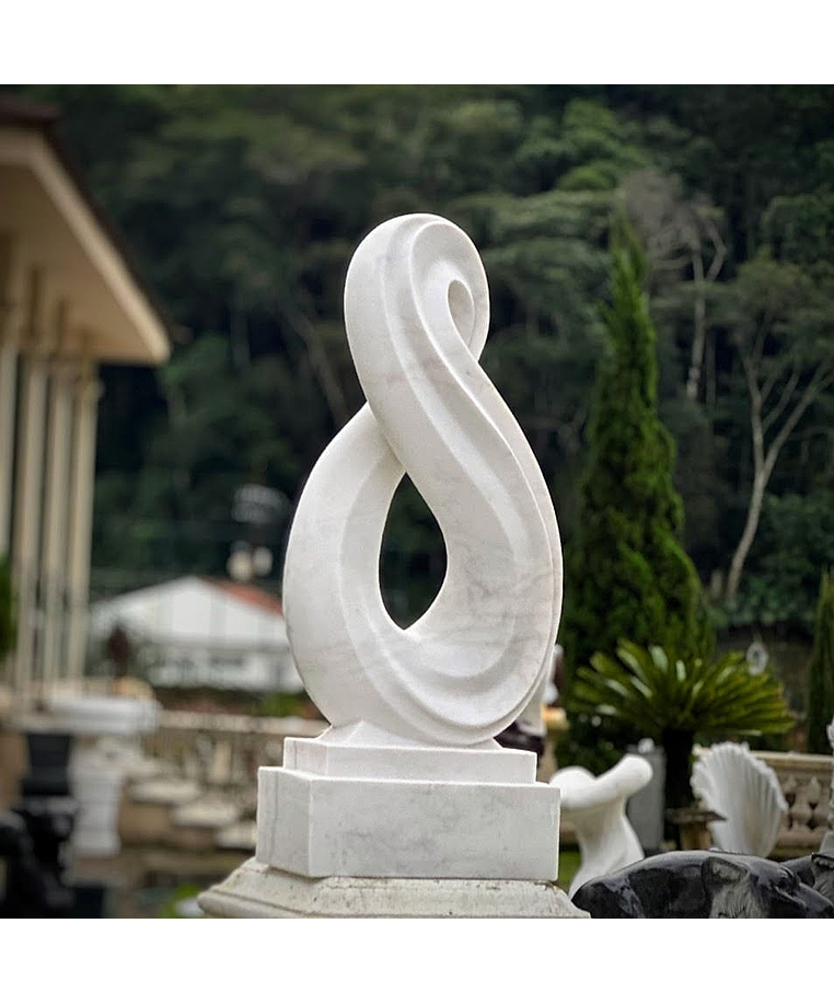 imagem do produto Escultura Infinito Mármore Branco 130cm - EMP731 Elegância Atemporal