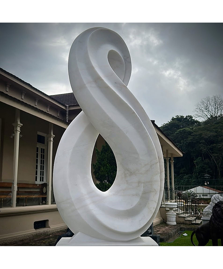 imagem do produto Escultura Infinito Mármore Branco 130cm - EMP731 Elegância Atemporal