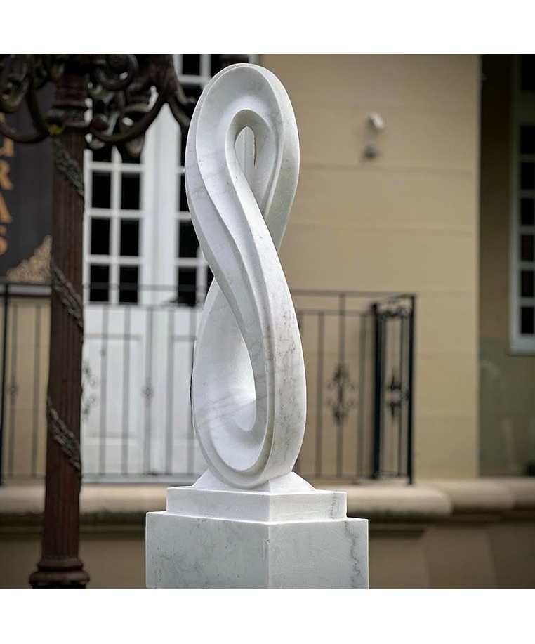 imagem do produto Escultura Infinito Mármore Branco 130cm - EMP731 Elegância Atemporal