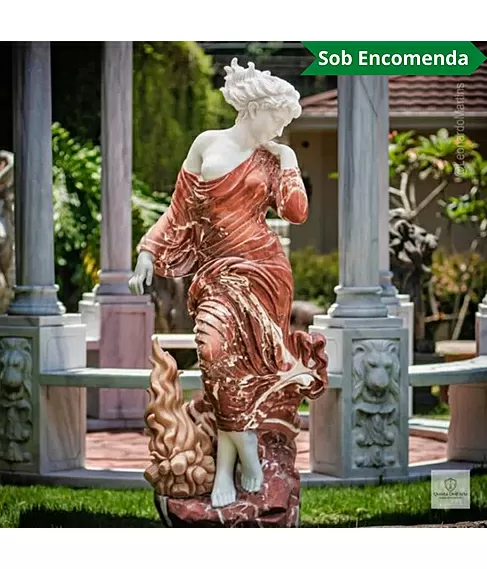 imagem de Escultura Inverno em M�rmore Rosso 160cm - EMP708