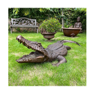 imagem do produto Escultura Jacaré em Bronze 180cm EBZ615 Imponência e Realismo