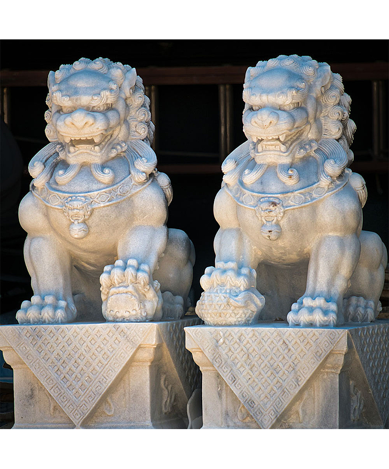 imagem do produto Escultura Leão Chinês em Mármore 100cm EMP493