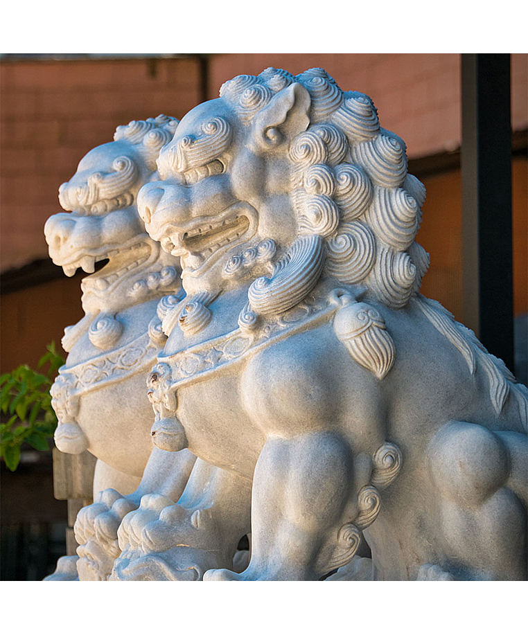 imagem do produto Escultura Leão Chinês em Mármore 100cm EMP493