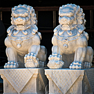 imagem do produto Escultura Leão Chinês em Mármore 100cm EMP493