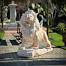 imagem do produto Escultura Leão em Mármore Rosa 145cm - EMP449E Presença Sofisticada