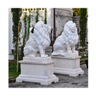 imagem do produto Escultura Leão Sentado em Mármore Branco 120cm EMP510 Elegância Clássica