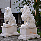 imagem do produto Escultura Leão Sentado em Mármore Branco 120cm EMP510 Elegância Clássica