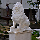 imagem do produto Escultura Leão Sentado em Mármore Branco 120cm EMP510 Elegância Clássica