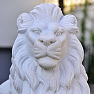imagem do produto Escultura Leão Sentado em Mármore Branco 120cm EMP510 Elegância Clássica