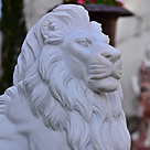 imagem do produto Escultura Leão Sentado em Mármore Branco 120cm EMP510 Elegância Clássica