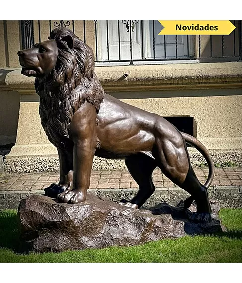 imagem de Escultura Le�o Alto da Boa Vista em Bronze 160cm - EBZ695