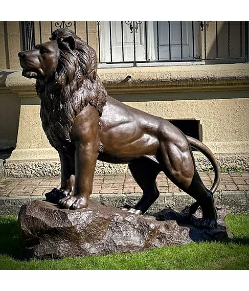 imagem de Escultura Le�o Alto da Boa Vista em Bronze 160cm - EBZ695