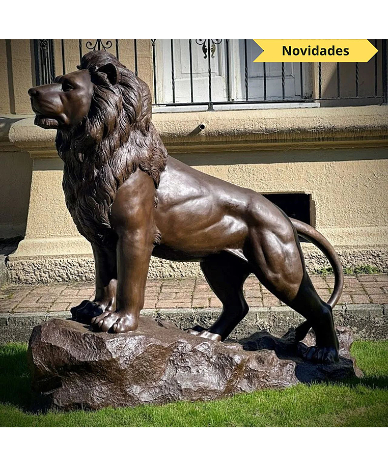 imagem do produto Escultura Le�o Alto da Boa Vista em Bronze 160cm - EBZ695