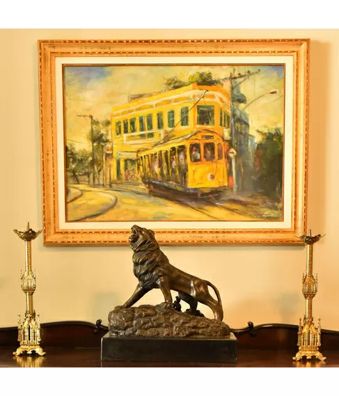 imagem de Escultura Le�o de Bronze 54cm - EBZ535