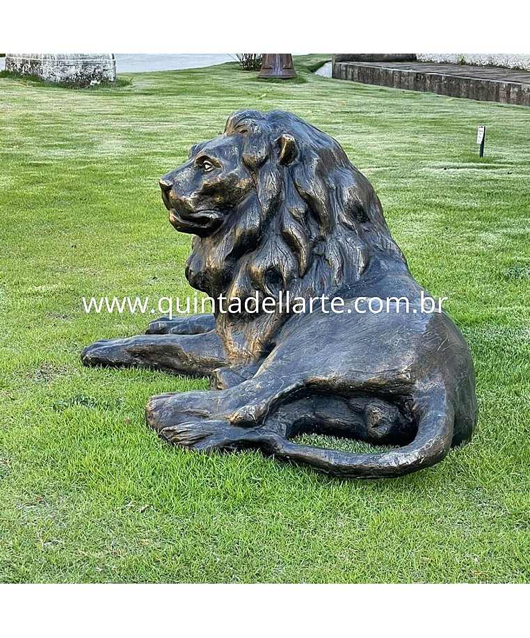imagem do produto Escultura Le�o Deitado Bronze 50cm - VRBZ309