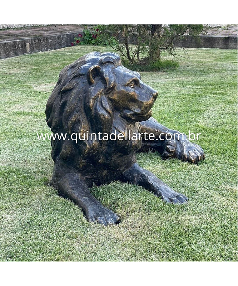 imagem do produto Escultura Le�o Deitado Bronze 50cm - VRBZ309
