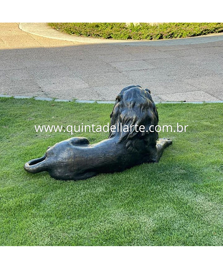 imagem do produto Escultura Le�o Deitado Bronze 50cm - VRBZ309
