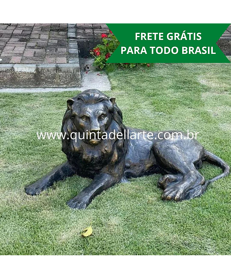 imagem do produto Escultura Le�o Deitado Bronze 50cm - VRBZ309
