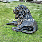 imagem do produto Escultura Le�o Deitado Bronze 50cm - VRBZ309