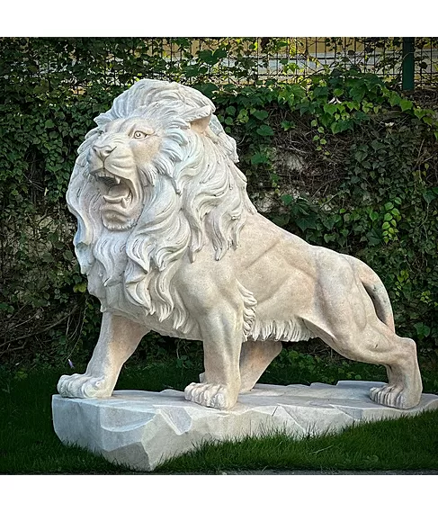 imagem de Escultura Le�o em M�rmore Rosa 145cm - EMP449E