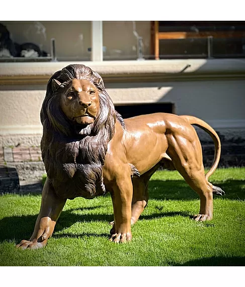 imagem de Escultura Le�o Pra�a da Republica Paris em Bronze 125cm - EBZ392