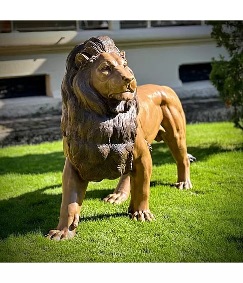 imagem de Escultura Le�o Pra�a da Republica Paris em Bronze 125cm - EBZ392