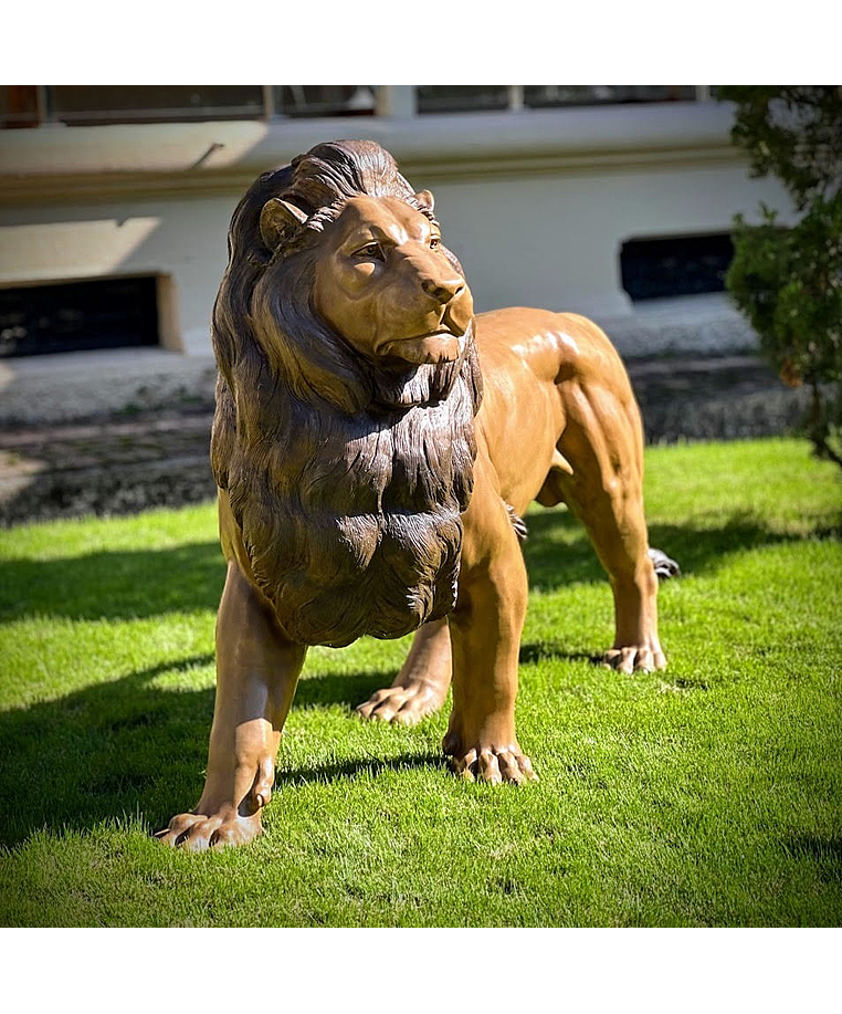 imagem do produto Escultura Le�o Pra�a da Republica Paris em Bronze 125cm - EBZ392