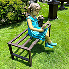 imagem do produto Escultura Menina com Cachorro no Banco 132cm - EBZ604