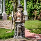 imagem do produto Escultura Menino e Cachorro M�rmore Color 100cm - EMP761