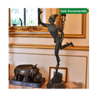 imagem do produto Escultura Mercúrio em Bronze 87cm EBZ574 Movimento e Elegância