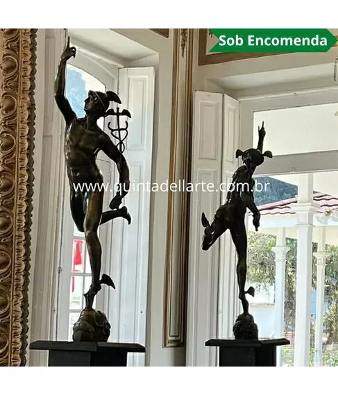 imagem de Escultura Mercúrio em Bronze 90cm EBZ534 Elegância Clássica