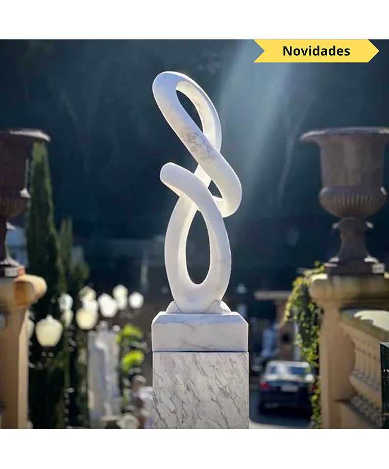 imagem do produto Escultura Movimento Sublime em Mármore Branco 120cm - EMP733