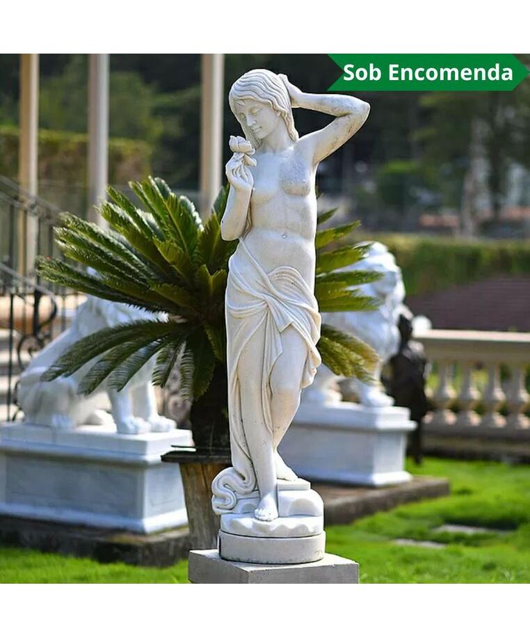 imagem do produto Escultura Mulher com Rosa 160cm - EMP466