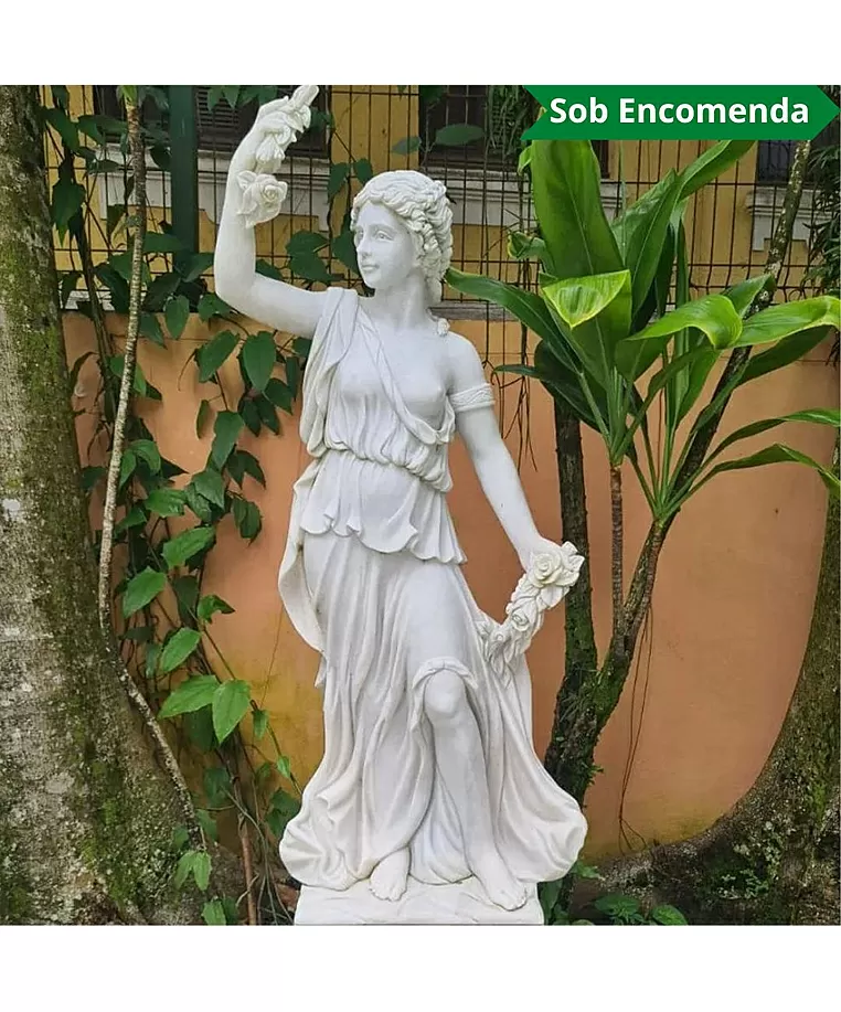imagem de Escultura Mulher com Rosa nas M�os 160cm - EMP458