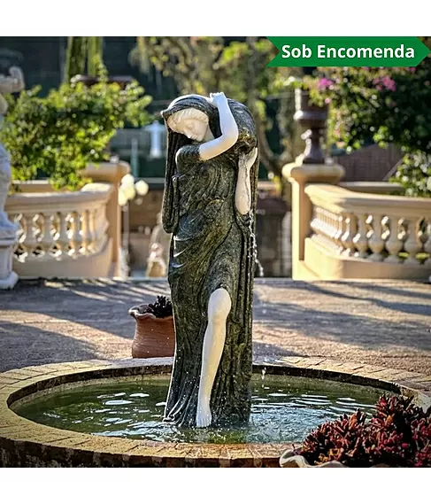 imagem de Escultura Ninfa Nereide em Mármore 160cm - FMP239 Destaque no Jardim