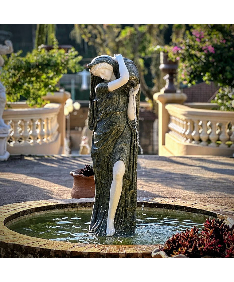 imagem do produto Escultura Ninfa Nereide em Mármore 160cm - FMP239 Destaque no Jardim