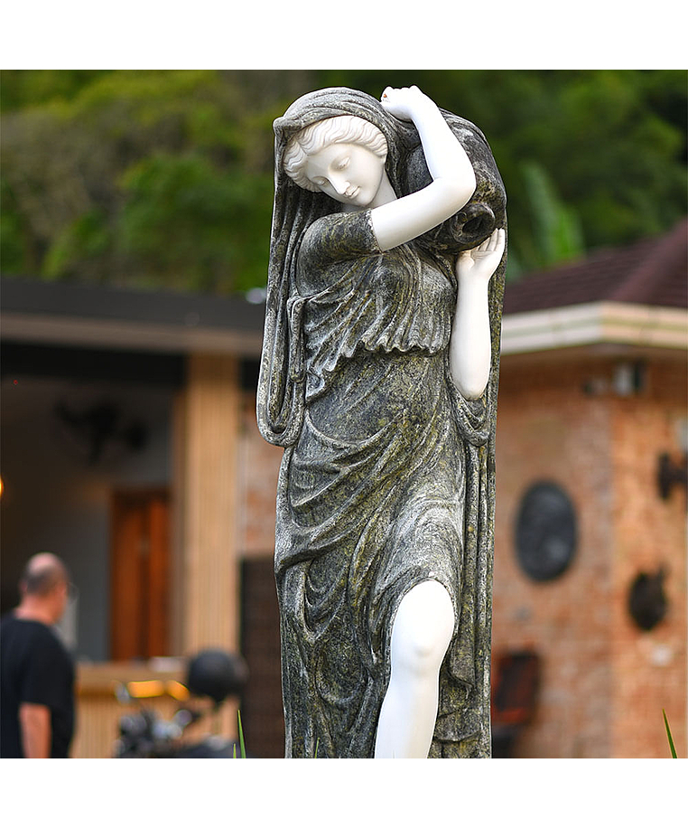imagem do produto Escultura Ninfa Nereide em Mármore 160cm - FMP239 Destaque no Jardim