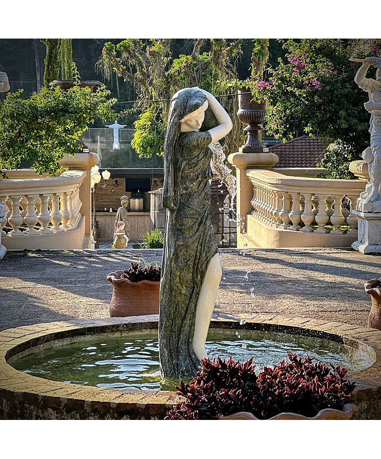 imagem do produto Escultura Ninfa Nereide em Mármore 160cm - FMP239 Destaque no Jardim