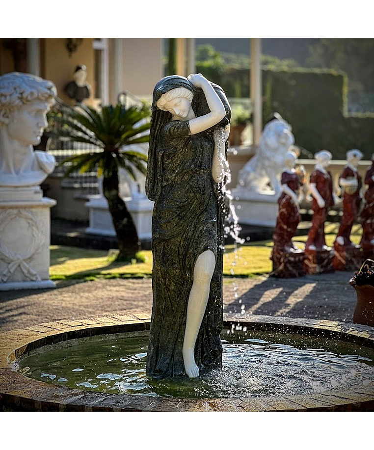 imagem do produto Escultura Ninfa Nereide em Mármore 160cm - FMP239 Destaque no Jardim
