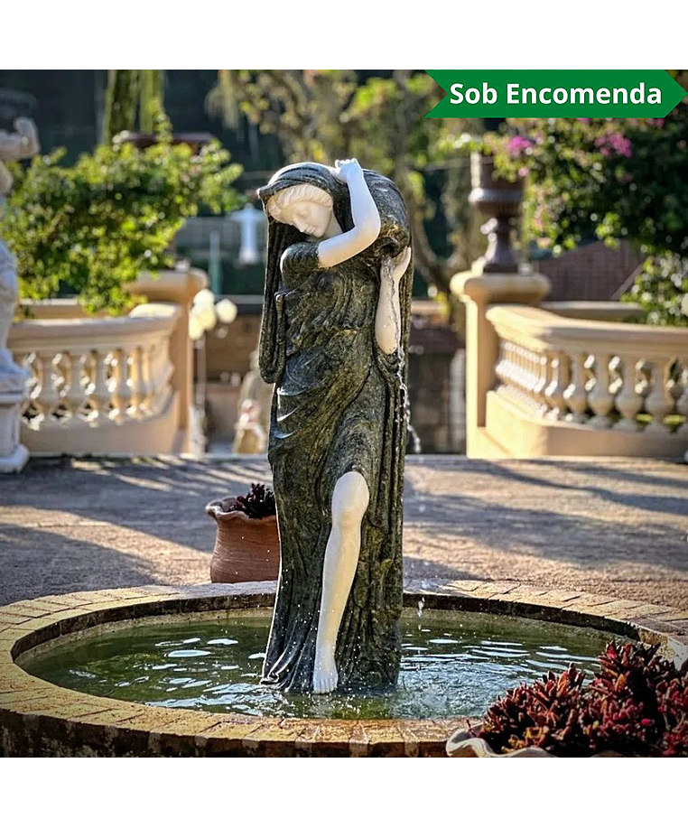 imagem do produto Escultura Ninfa Nereide em Mármore 160cm - FMP239 Destaque no Jardim