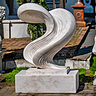 imagem do produto Escultura Ondas de Pedra Mármore Branco 120cm - EMP738 Para Ambientes Contemporâneos