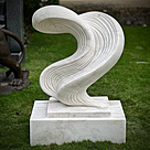 imagem do produto Escultura Ondas de Pedra Mármore Branco 120cm - EMP738 Para Ambientes Contemporâneos