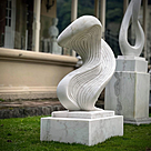imagem do produto Escultura Ondas de Pedra Mármore Branco 120cm - EMP738 Para Ambientes Contemporâneos